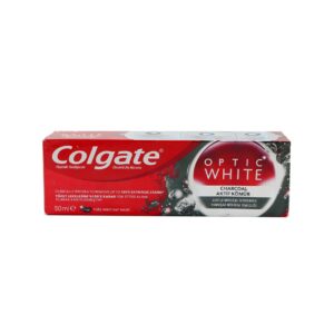 خمیر دندان زغالی کلگیت مدل Optic White Charcoal Aktif Kömür