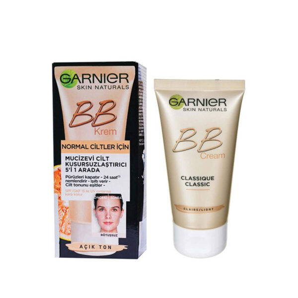 بی بی کرم گارنیر SPF 15 رنگ روشن مناسب پوست های نرمال