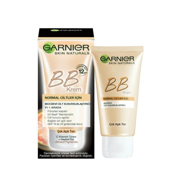 بی بی کرم گارنیر SPF 15 رنگ خیلی روشن مناسب پوست های نرمال